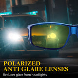 2PCS Night Driving Glasses Night Vision Glasses Fit Over Wrap Around Anti Glare Polarized Glasses for Men Women