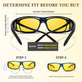 2PCS Night Driving Glasses Night Vision Glasses Fit Over Wrap Around Anti Glare Polarized Glasses for Men Women