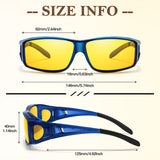 2PCS Night Driving Glasses Night Vision Glasses Fit Over Wrap Around Anti Glare Polarized Glasses for Men Women