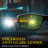 2PCS Night Driving Glasses Night Vision Glasses Fit Over Wrap Around Anti Glare Polarized Glasses for Men Women