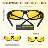 2PCS Night Driving Glasses Night Vision Glasses Fit Over Wrap Around Anti Glare Polarized Glasses for Men Women