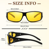 2PCS Night Driving Glasses Night Vision Glasses Fit Over Wrap Around Anti Glare Polarized Glasses for Men Women