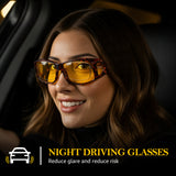 2PCS Night Driving Glasses Night Vision Glasses Fit Over Wrap Around Anti Glare Polarized Glasses for Men Women