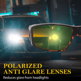 2PCS Night Driving Glasses Night Vision Glasses Fit Over Wrap Around Anti Glare Polarized Glasses for Men Women