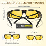 2PCS Night Driving Glasses Night Vision Glasses Fit Over Wrap Around Anti Glare Polarized Glasses for Men Women