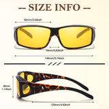 2PCS Night Driving Glasses Night Vision Glasses Fit Over Wrap Around Anti Glare Polarized Glasses for Men Women