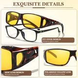 2PCS Night Driving Glasses Night Vision Glasses Fit Over Wrap Around Anti Glare Polarized Glasses for Men Women