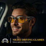 2PCS Night Driving Glasses Night Vision Glasses Fit Over Wrap Around Anti Glare Polarized Glasses for Men Women