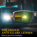 2PCS Night Driving Glasses Night Vision Glasses Fit Over Wrap Around Anti Glare Polarized Glasses for Men Women