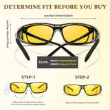 2PCS Night Driving Glasses Night Vision Glasses Fit Over Wrap Around Anti Glare Polarized Glasses for Men Women