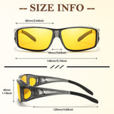 2PCS Night Driving Glasses Night Vision Glasses Fit Over Wrap Around Anti Glare Polarized Glasses for Men Women