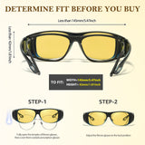 2PCS Night Driving Glasses Night Vision Glasses Fit Over Wrap Around Polarized Anti Glare Glasses for Men Women