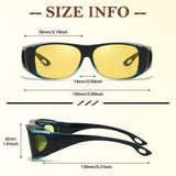 2PCS Night Driving Glasses Night Vision Glasses Fit Over Wrap Around Polarized Anti Glare Glasses for Men Women