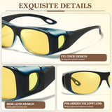 2PCS Night Driving Glasses Night Vision Glasses Fit Over Wrap Around Polarized Anti Glare Glasses for Men Women