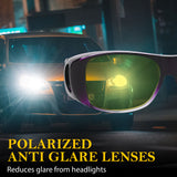2PCS Night Driving Glasses Night Vision Glasses Fit Over Wrap Around Polarized Anti Glare Glasses for Men Women