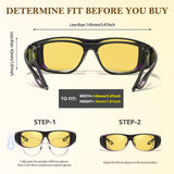 2PCS Night Driving Glasses Night Vision Glasses Fit Over Wrap Around Polarized Anti Glare Glasses for Men Women