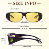 2PCS Night Driving Glasses Night Vision Glasses Fit Over Wrap Around Polarized Anti Glare Glasses for Men Women