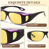 2PCS Night Driving Glasses Night Vision Glasses Fit Over Wrap Around Polarized Anti Glare Glasses for Men Women