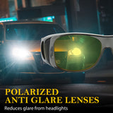 2PCS Night Driving Glasses Night Vision Glasses Fit Over Wrap Around Polarized Anti Glare Glasses for Men Women