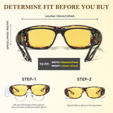 2PCS Night Driving Glasses Night Vision Glasses Fit Over Wrap Around Polarized Anti Glare Glasses for Men Women