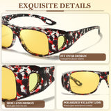 2PCS Night Driving Glasses Night Vision Glasses Fit Over Wrap Around Polarized Anti Glare Glasses for Men Women