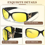 Night Driving Glasses for Women Night Vision Glasses Anti-Glare Trendy Wrap Around Polarized for Driving Nighttime