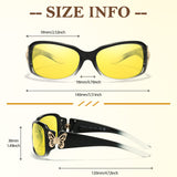 Night Driving Glasses for Women Night Vision Glasses Anti-Glare Trendy Wrap Around Polarized for Driving Nighttime