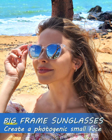 Myiaur Polarized Sunglasses for Women, Square Mirrored Trendy Shades with UV Protection Reduce Glare Sun Glasses