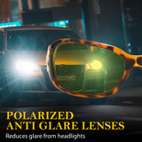 Night Driving Glasses for Women Night Vision Glasses Anti-Glare Trendy Wrap Around Polarized for Driving Nighttime