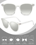 Myiaur Polarized Sunglasses for Women, Square Mirrored Trendy Shades with UV Protection Reduce Glare Sun Glasses
