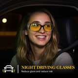 Night Driving Glasses for Women Night Vision Glasses Anti-Glare Trendy Wrap Around Polarized for Driving Nighttime