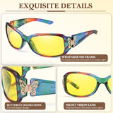 Night Driving Glasses for Women Night Vision Glasses Anti-Glare Trendy Wrap Around Polarized for Driving Nighttime