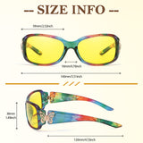 Night Driving Glasses for Women Night Vision Glasses Anti-Glare Trendy Wrap Around Polarized for Driving Nighttime