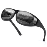 Myiaur Fit Over Glasses Sunglasses for Men Women， Polarized UV400 Protection, Anti-Glare for Driving & Outdoor Activities