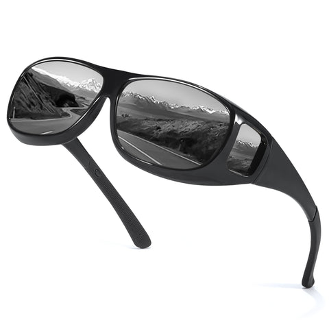 Myiaur Fit Over Glasses Sunglasses for Men Women， Polarized UV400 Protection, Anti-Glare for Driving & Outdoor Activities