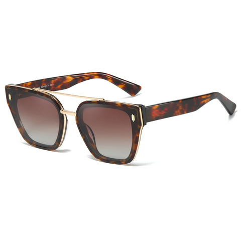 Myiaur Premium Acetate Sunglasses for Women Men, UV400 Protection & Polarized Anti Glare, Fashion Retro Square Frame