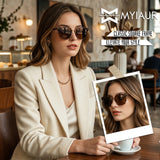 Myiaur Acetate Square Sunglasses for Women,Polarized UV400 Protection,Trendy Designer Sun Glasses