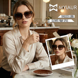 Myiaur Premium Acetate Sunglasses for Women Men, UV400 Protection & Polarized Anti Glare, Fashion Retro Square Frame