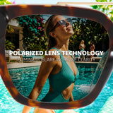 Myiaur Premium Acetate Sunglasses for Women Men, UV400 Protection & Polarized Anti Glare, Fashion Retro Square Frame