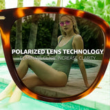Myiaur Acetate Square Sunglasses for Women,Polarized UV400 Protection,Trendy Designer Sun Glasses