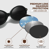 Myiaur Retro Oval Sunglasses for Women, Premium Acetate Trendy Designer Sun Glasses, Polarized UV400 Protection Lens