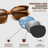 Myiaur Acetate Square Sunglasses for Women,Polarized UV400 Protection,Trendy Designer Sun Glasses