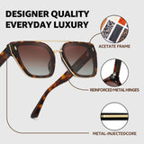 Myiaur Premium Acetate Sunglasses for Women Men, UV400 Protection & Polarized Anti Glare, Fashion Retro Square Frame