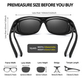 Myiaur Fit Over Glasses Sunglasses for Men Women， Polarized UV400 Protection, Anti-Glare for Driving & Outdoor Activities