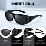 Myiaur Fit Over Glasses Sunglasses for Men Women， Polarized UV400 Protection, Anti-Glare for Driving & Outdoor Activities