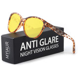Myiaur Night Vision Driving Glasses for Women, Polarized Anti Glare Yellow Lens Glasses for Nighttime, UV400 Protection