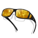 Myiaur Night Driving Glasses for Men, Polarized Anti Glare Yellow Lens Night Vision Glasses
