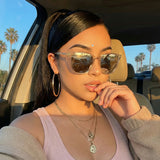 Myiaur Women's Polarized Sunglasses with Mirrored Lens & UV400 Protection - Trendy & Stylish Large Sun Glasses