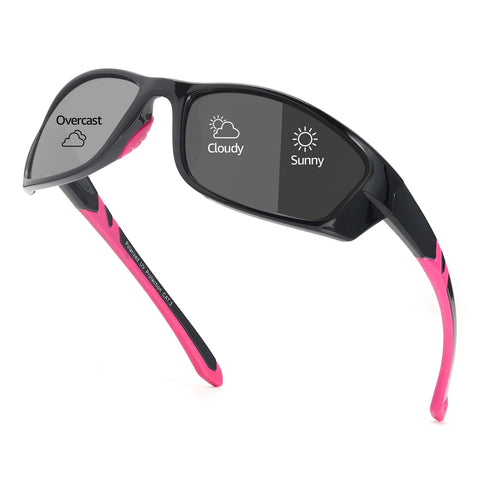 Myiaur Polarized Running Sunglasses for Men Women, UV400 Photochromic Sun Glasses Ideal for Sports Driving Cycling Fishing
