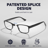 Split-Frame Reading Glasses for Women Men|Custom Left & Right Eye Powers (1.0-4.0)| Rectangular Blue Light Blocking Glasses